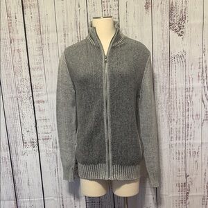 Guess Men's Heather Gray Zip-Up Sweater